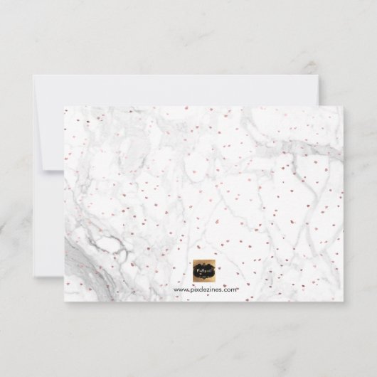 PixDezinesバラフェイク金ゴールドのメイド・オブ・オーナー（花嫁付き添い人） 招待状 (裏面)