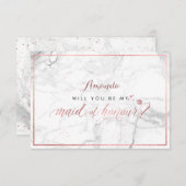 PixDezinesバラフェイク金ゴールドのメイド・オブ・オーナー（花嫁付き添い人） 招待状 (正面/裏面)