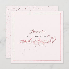 PixDezinesバラフェイク金ゴールドのメイド・オブ・オーナー(花嫁付き添い人) 招待状