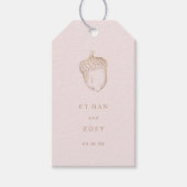 PixDezinesバラフェイク金ゴールドアコーン/ピンクDIYバックグランド ギフトタグ (正面)