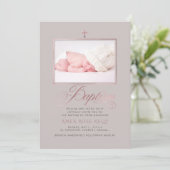 PixDezinesバラフェイク金ゴールドクロスバプテスマ 招待状 (スタンド正面)