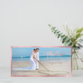 PixDezinesバラフェイク金ゴールドスキャロプフレーム感謝してい/ユー サンキューカード (スタンド正面)