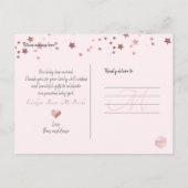 PixDezinesバラフェイク金ゴールドスター/誕生発表 案内ポストカード (裏面)