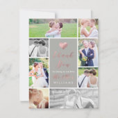 PixDezinesバラフェイク金ゴールドハートありがとう サンキューカード (正面)