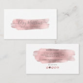 PixDezinesバラフェイク金ゴールドブラシストローク 名刺 (正面/裏面)