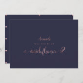 PixDezinesバラフェイク金ゴールドメイド・オブ・オーナー（花嫁付き添い人） 招待状 (正面/裏面)