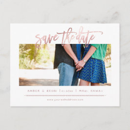 PixDezinesバラフェイク金ゴールドモダンブラシスクリプト 案内ポストカード