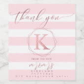 PixDezinesバラフェイク金ゴールドモノグラム、新人氏 ワインラベル (シングルラベル)