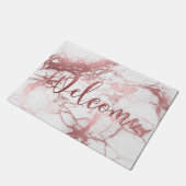 PixDezinesバラフェイク金ゴールド大理石、ようこそ ドアマット (アングル)