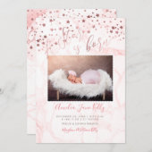 PixDezinesバラフェイク金ゴールド星、星生まれ: 招待状 (正面/裏面)