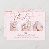 PixDezinesバラフェイク金ゴールド紙吹雪/サンキュー ポストカード (正面/裏面)