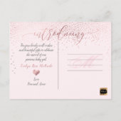 PixDezinesバラフェイク金ゴールド紙吹雪/誕生発表 案内ポストカード (裏面)