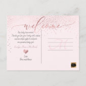 PixDezinesバラフェイク金ゴールド紙吹雪/誕生発表 案内ポストカード (裏面)