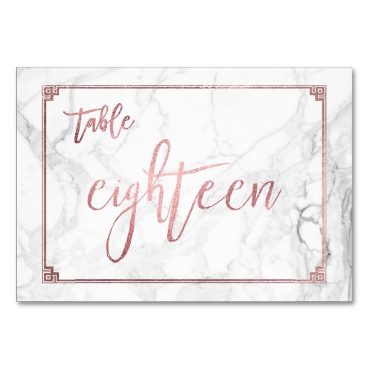 PixDezinesバラフェイク金ゴールド/テーブルNo1-18/大理石 テーブルナンバー (正面)