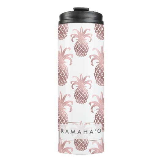 PixDezinesバラフェイク金ゴールド/パイナップル/DIYバックグランド タンブラー (正面)