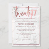 PixDezinesバラフェイク金ゴールド/大理石の卒業 招待状 (裏面)