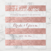 PixDezinesバラフェイク金ゴールド/大理石ストライプ ワインラベル (シングルラベル)