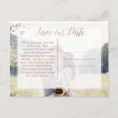 PixDezinesバラフェイク金ゴールド/大理石/救日付 案内ポストカード (裏面)