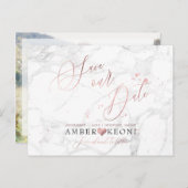 PixDezinesバラフェイク金ゴールド/大理石/救私たちの日付 ポストカード (正面/裏面)