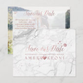 PixDezinesバラフェイク金ゴールド/大理石/救私たちの日付 案内ポストカード (正面/裏面)