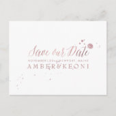 PixDezinesバラフェイク金ゴールド/Brusthスクリプト/救日付 案内ポストカード (正面)