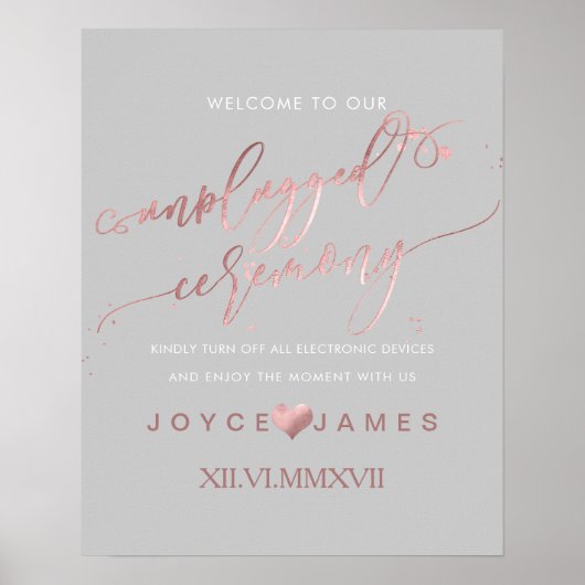 PixDezinesバラフェイク金ゴールド/DIY #UNPLUGGED式 ポスター (正面)