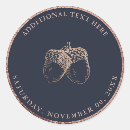 PixDezinesバラフェイク金ゴールドACORNS|DIY背景 ラウンドシール (正面)