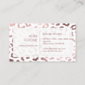 PixDezinesバラフェイク金ゴールドLeopardスポット 名刺 (裏面)