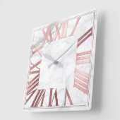 PixDezinesバラフェイク金ゴールドROMAN NUMEROS スクエア壁時計 (傾斜)