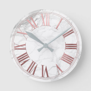 PixDezinesバラフェイク金ゴールドROMAN NUMEROS ラウンド壁時計
