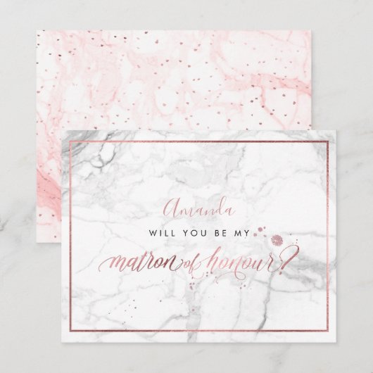 PixDezinesバラフェイク金ゴールドYou Matron of Honor 招待状 (正面/裏面)