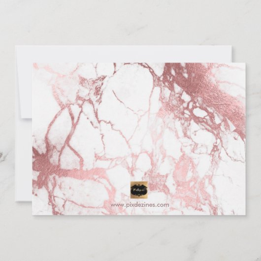 PixDezinesバラ金ゴールドが私の花嫁となる 招待状 (裏面)