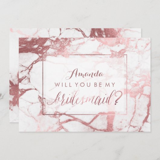 PixDezinesバラ金ゴールドが私の花嫁となる 招待状 (正面/裏面)