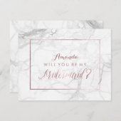 PixDezinesバラ金ゴールドは私のブライドメイド 招待状 (正面/裏面)