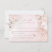 PixDezinesバラ金ゴールドグリッターガウンSweet 16 RSVP 招待状 (裏面)