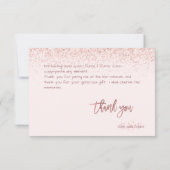 PixDezinesバラ金ゴールドグリッターモノグラムサンキュー サンキューカード (裏面)