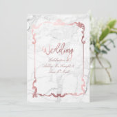 PixDezinesバラ金ゴールドシャンデリア/ハート/大理石 招待状 (スタンド正面)