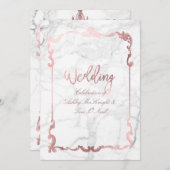 PixDezinesバラ金ゴールドシャンデリア/ハート/大理石 招待状 (正面/裏面)