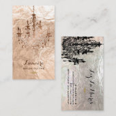 PixDezinesバラ金ゴールドシャンデリア/フォフェイクイル 名刺 (正面/裏面)