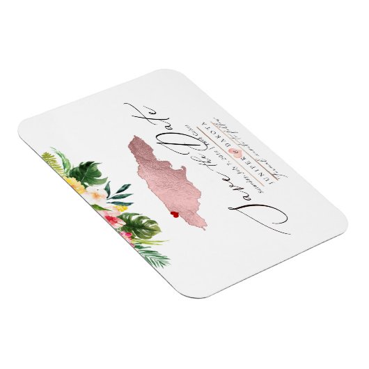 PixDezinesバラ金ゴールドジャマイカマップマグネット マグネット (右側)