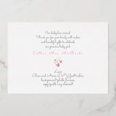 PixDezinesバラ金ゴールドハート誕生発表 箔招待状 (裏面)