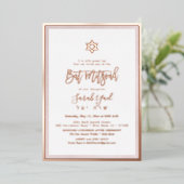 PixDezinesバラ金ゴールドバルミツワーDIY背景 箔招待状 (立ち正面)