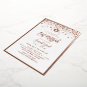 PixDezinesバラ金ゴールドバルミツワーDIY背景 箔招待状 (回転した状態)