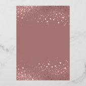 PixDezinesバラ金ゴールドバルミツワーDIY背景 箔招待状 (裏面)