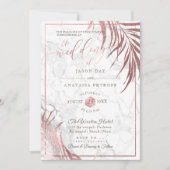 PixDezinesバラ金ゴールドパームフロント+ハニカム 招待状 (正面)