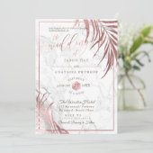 PixDezinesバラ金ゴールドパームフロント+ハニカム 招待状 (スタンド正面)