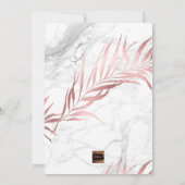 PixDezinesバラ金ゴールドパームフロント+ハニカム 招待状 (裏面)