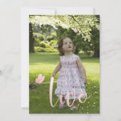 PixDezinesバラ金ゴールドピンク蝶水彩 招待状 (正面)