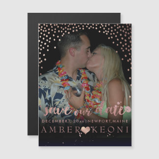 PixDezinesバラ金ゴールドフェイク紙吹雪/ハート/日救付 マグネット招待状