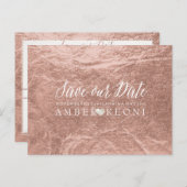 PixDezinesバラ金ゴールドフェイク/フォイル救/日付 案内ポストカード (正面/裏面)